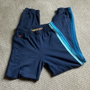 Aviator Nation Unisex Kids 5 Stripe Sweatpants Size 12 Blue